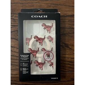 Coach Rexy Red Dinosaur iPhone 16 Protective MagSafe Clear Phone Case